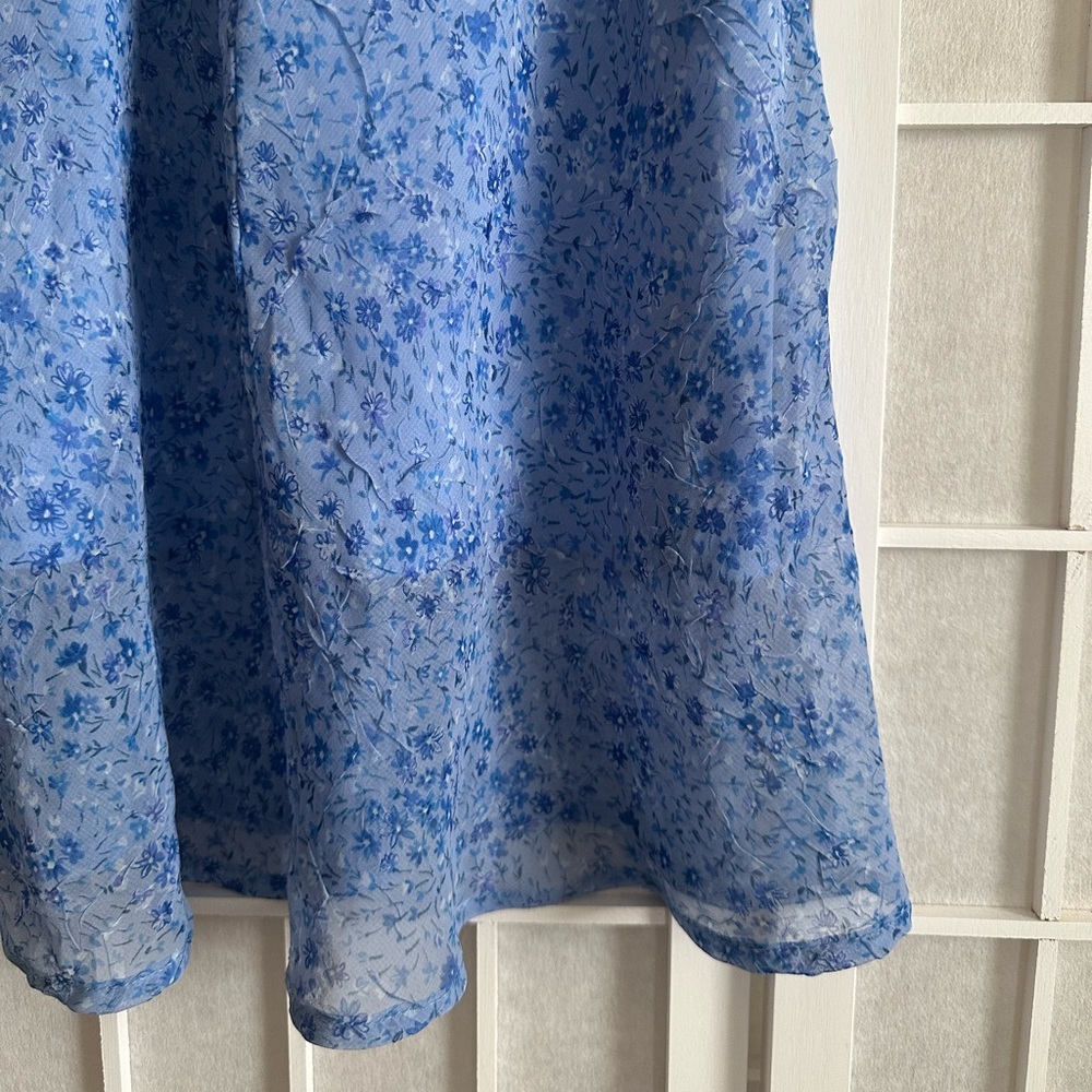 Vintage Blue Floral Dress - Picture 4 of 5